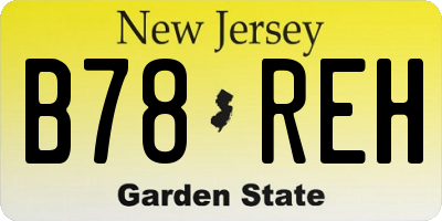 NJ license plate B78REH