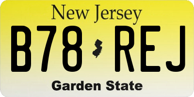 NJ license plate B78REJ
