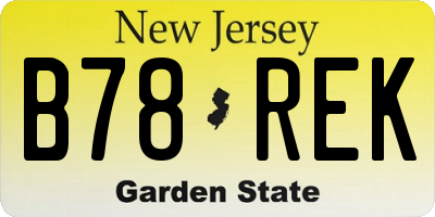 NJ license plate B78REK