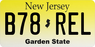 NJ license plate B78REL