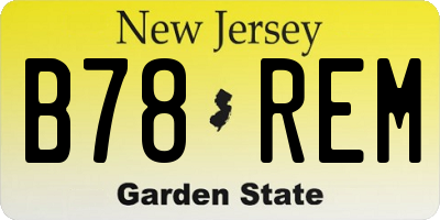 NJ license plate B78REM
