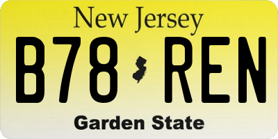 NJ license plate B78REN