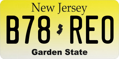 NJ license plate B78REO