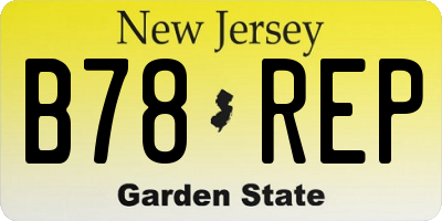 NJ license plate B78REP
