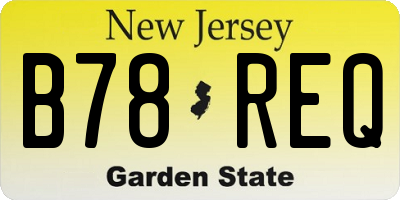 NJ license plate B78REQ