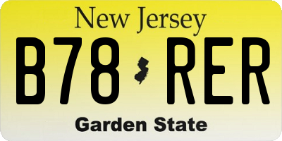 NJ license plate B78RER