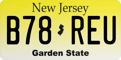 NJ license plate B78REU