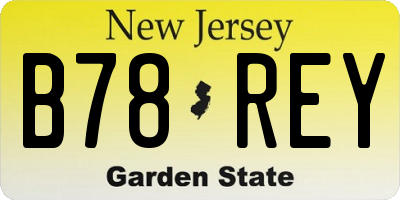 NJ license plate B78REY