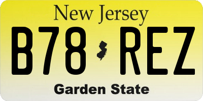 NJ license plate B78REZ