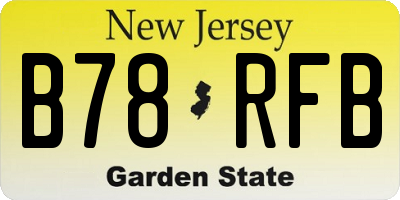 NJ license plate B78RFB