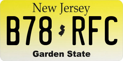 NJ license plate B78RFC