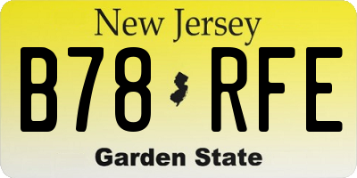NJ license plate B78RFE
