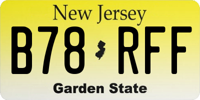 NJ license plate B78RFF