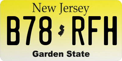 NJ license plate B78RFH