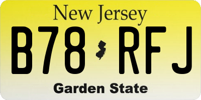 NJ license plate B78RFJ