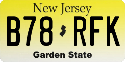 NJ license plate B78RFK