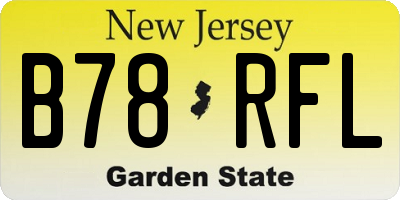 NJ license plate B78RFL
