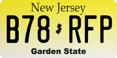 NJ license plate B78RFP