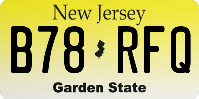 NJ license plate B78RFQ