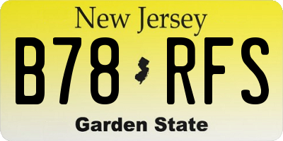 NJ license plate B78RFS