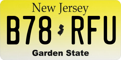 NJ license plate B78RFU