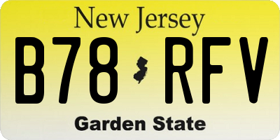 NJ license plate B78RFV