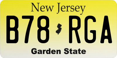 NJ license plate B78RGA