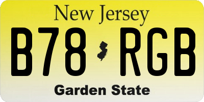 NJ license plate B78RGB