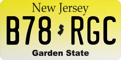 NJ license plate B78RGC