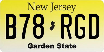 NJ license plate B78RGD