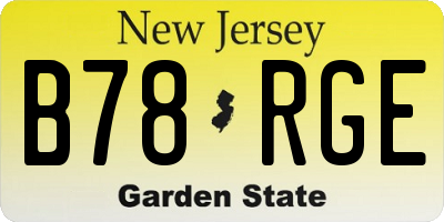 NJ license plate B78RGE