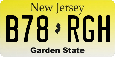 NJ license plate B78RGH