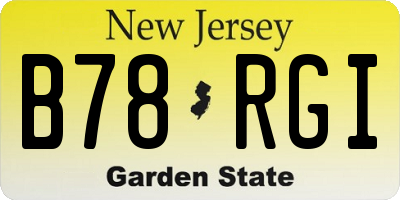 NJ license plate B78RGI