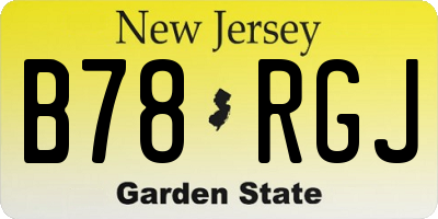 NJ license plate B78RGJ