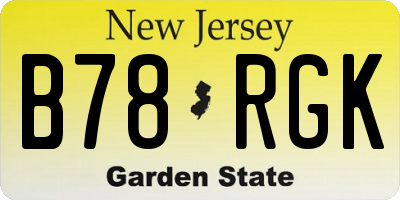 NJ license plate B78RGK