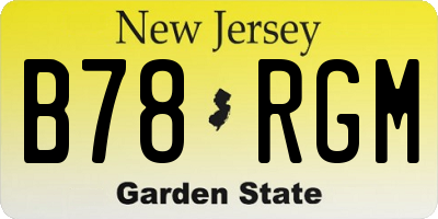 NJ license plate B78RGM