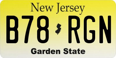 NJ license plate B78RGN