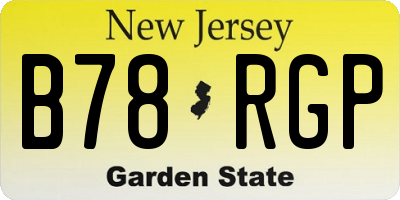 NJ license plate B78RGP
