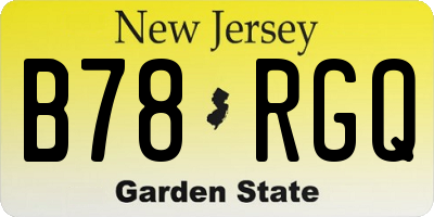NJ license plate B78RGQ