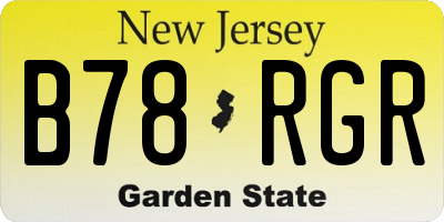 NJ license plate B78RGR
