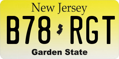 NJ license plate B78RGT