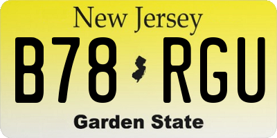 NJ license plate B78RGU