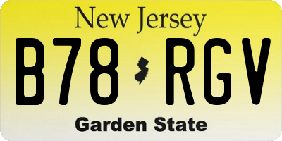 NJ license plate B78RGV