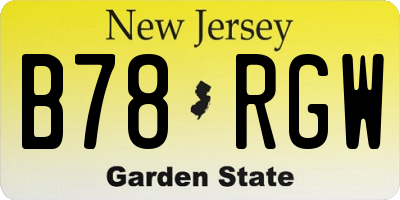 NJ license plate B78RGW