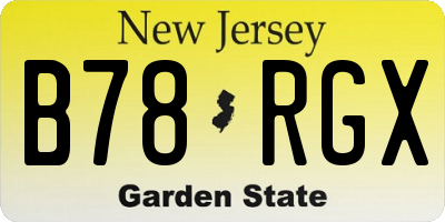 NJ license plate B78RGX