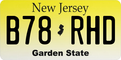 NJ license plate B78RHD