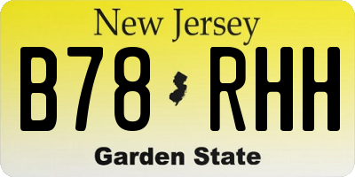 NJ license plate B78RHH