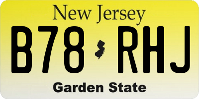 NJ license plate B78RHJ