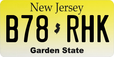 NJ license plate B78RHK