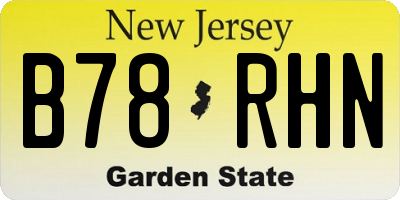 NJ license plate B78RHN